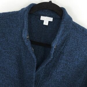 J. Jill PureJill Blue Wool Blend Coatigan Women's XS Petite Snap Front Jacket